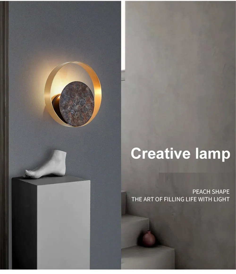 Nordic Modern LED Wall Lamp Loft Decor Sconce Wall Lights Iron Gold Black Bedside Wall Lamp Home Lighting Indoor Luminaire (3)