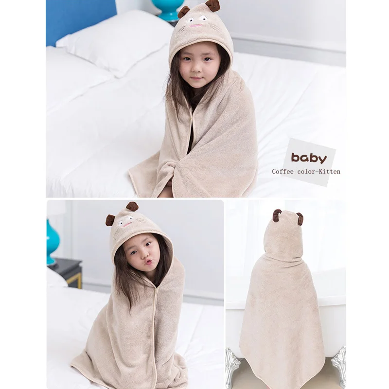 Детские одеяла в виде животных милое детское полотенце с капюшоном мягкое для