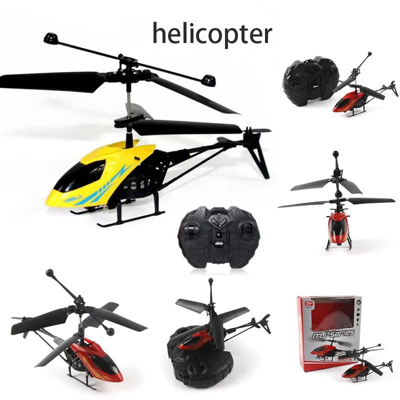 

RC Helicopter 2 CH 2 Channel Mini RC Drone With Gyro Crash Resistant RC Toys For Boy Kids Gift Red Yellow @A