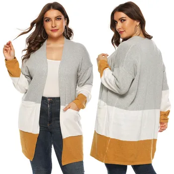 Plus size women's clothing autumn and winter fat ladies thick contrast stitching large pocket woven jacket cardigan sweater
Plus size women's clothing autumn and winter fat ladies thick contrast stitching large pocket woven jacket cardigan sweater