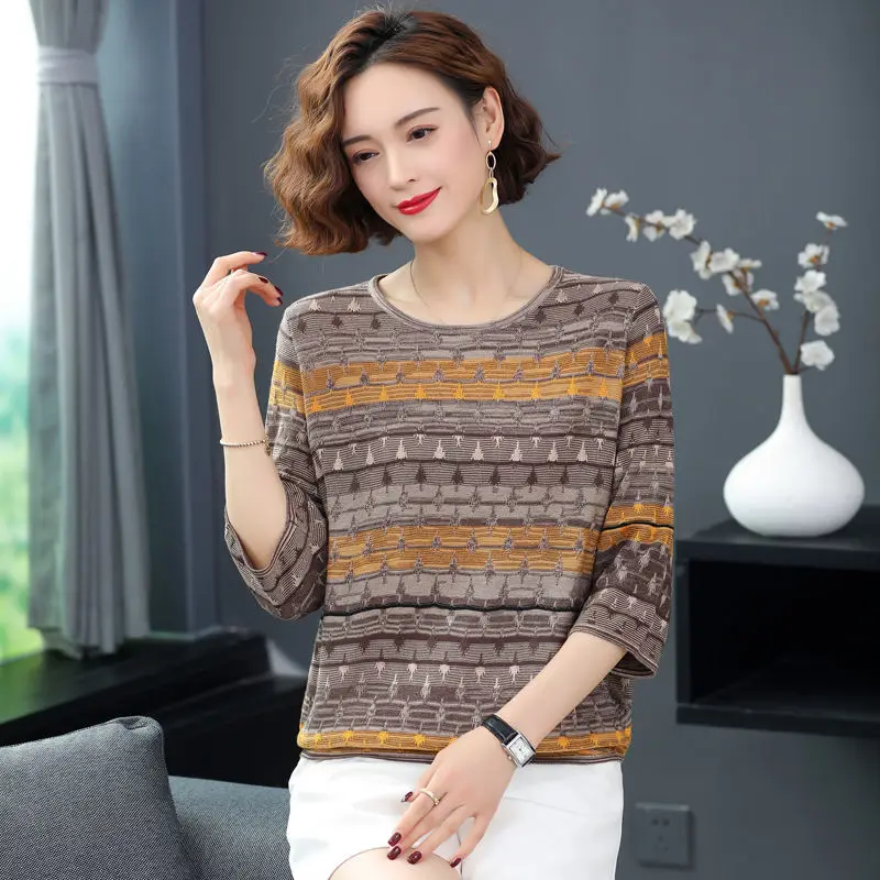 Knitted Blouse Women Elegant Plus size Tops For Summer Vintage 3/4 Sleeve Ladies Blouses Tee Shirts Clothing Casual High quality
Knitted Blouse Women Elegant Plus size Tops For Summer Vintage 3/4 Sleeve Ladies Blouses Tee Shirts Clothing Casual High quality