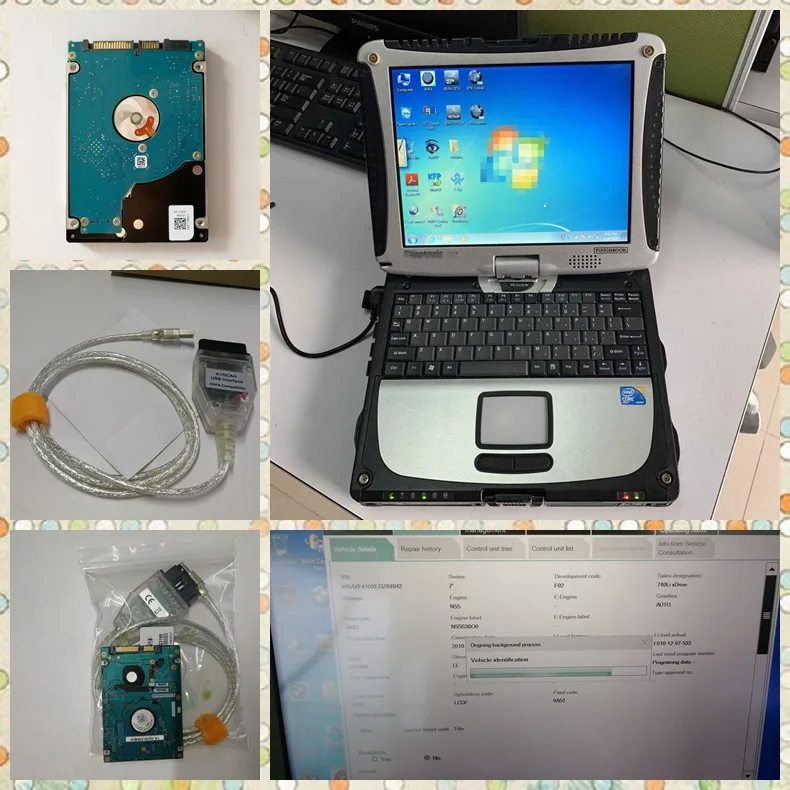 Inpa k+Dcan cable compatible with Icom A2 software for BMW V09/2019 installed well on used laptop Toughbook CF19 and 500GB HDD
Inpa k+Dcan cable compatible with Icom A2 software for BMW V09/2019 installed well on used laptop Toughbook CF19 and 500GB HDD