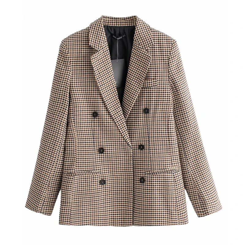 SeeBeautiful New Fashion 2019 Autumn Winter Plaid Notched Collar Long Sleeve Double Breasted Loose Coat Single Suit Woman Q492
SeeBeautiful New Fashion 2019 Autumn Winter Plaid Notched Collar Long Sleeve Double Breasted Loose Coat Single Suit Woman Q492