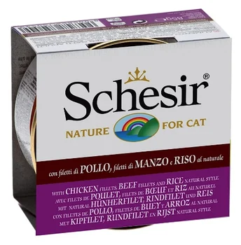 SCHESIR SCHESIR CAT CHICKEN & BEEF & RICE for adult cats with chicken, beef and rice 85 g
SCHESIR SCHESIR CAT CHICKEN & BEEF & RICE for adult cats with chicken, beef and rice 85 g