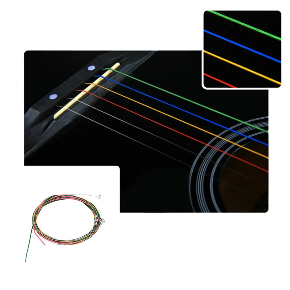 6pcs Multi Color 1-6 E B G D A E Rainbow Colorful Strings Set for Acoustic Guitar Musical Accessories Hot Selling Drop Shipping
6pcs Multi Color 1-6 E B G D A E Rainbow Colorful Strings Set for Acoustic Guitar Musical Accessories Hot Selling Drop Shipping