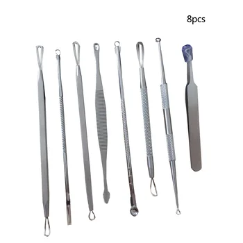 8 Pcs Blackhead Remover Pimple Acne Clip Needle Tweezers Extractor Tool Set Removal Kit Treatment for Skin Cleaning
8 Pcs Blackhead Remover Pimple Acne Clip Needle Tweezers Extractor Tool Set Removal Kit Treatment for Skin Cleaning
