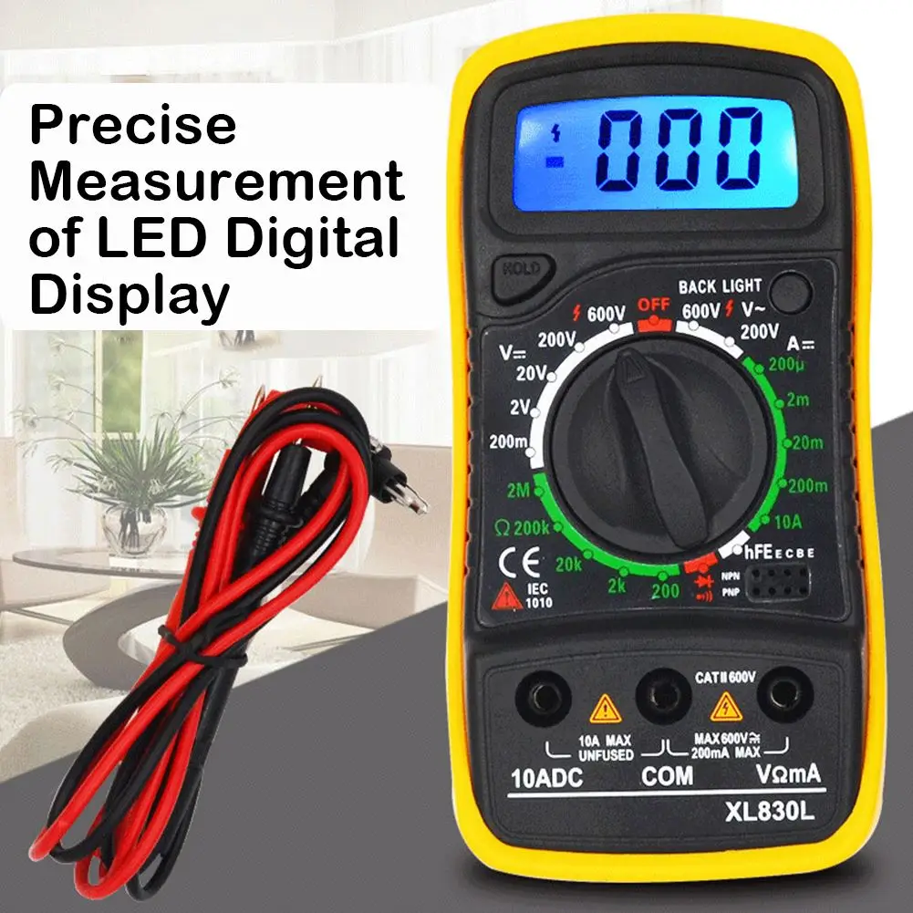 Portable LCD Digital Multimeter Handheld LCD Backlight AC/DC Ammeter Voltmeter Ohm Tester Meter Multimeter 
Portable LCD Digital Multimeter Handheld LCD Backlight AC/DC Ammeter Voltmeter Ohm Tester Meter Multimeter