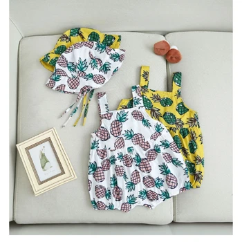 2pcs Set Summer Baby Rompers With Hap Cotton Fruit Pineapple Print Children's Clothing 0-1 Years Old Baby Clothing Girl
2pcs Set Summer Baby Rompers With Hap Cotton Fruit Pineapple Print Children's Clothing 0-1 Years Old Baby Clothing Girl