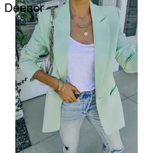 Deenor Summer One Button Female Suit Jacket Full Sleeve Outwear Chic Loose Spring Ol Femme Suit 2021 Women Blazer
Deenor Summer One Button Female Suit Jacket Full Sleeve Outwear Chic Loose Spring Ol Femme Suit 2021 Women Blazer
