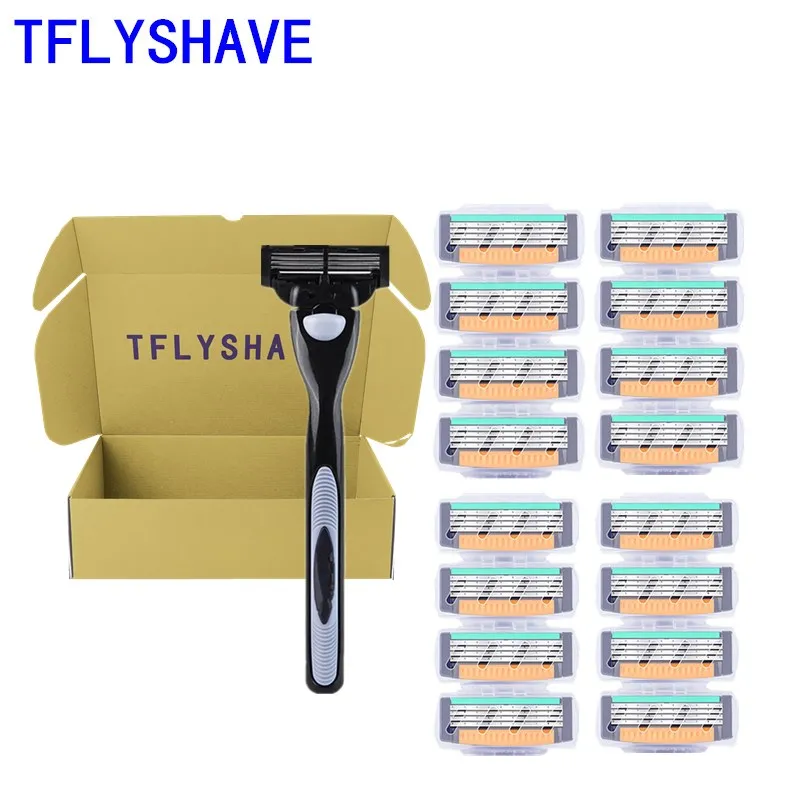 TFLYSHAVE 1pcs Holder 16pcs Blades Men 4 Layers Shaving Razor Blades Replaceable Blade Face Care Classical Smooth Travel
TFLYSHAVE 1pcs Holder 16pcs Blades Men 4 Layers Shaving Razor Blades Replaceable Blade Face Care Classical Smooth Travel