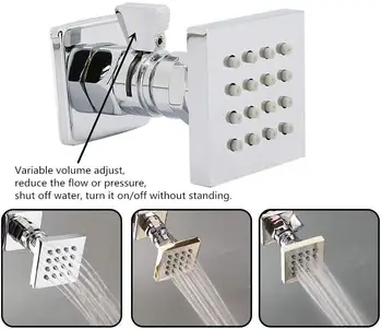 Brass Shower Body Jet - Variable Volume adjust Massage Shower Sprayer (3pcs, Chrome Finished - with shutoff)
Brass Shower Body Jet - Variable Volume adjust Massage Shower Sprayer (3pcs, Chrome Finished - with shutoff)