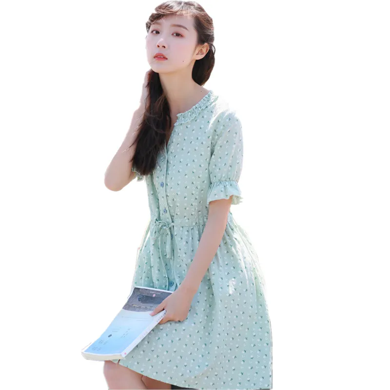 2020 Sundress for School Cute Girls Printed Flower Loose Mid-Length Short-Sleeve Single Breasted Linen Cotton School Dress
2020 Sundress for School Cute Girls Printed Flower Loose Mid-Length Short-Sleeve Single Breasted Linen Cotton School Dress