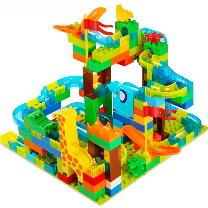 Marble Run Big Building Blocks Set 168pcs Maze Running Ball System Children Toys Compatible with Duploes
Marble Run Big Building Blocks Set 168pcs Maze Running Ball System Children Toys Compatible with Duploes
