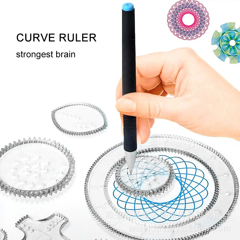 Spiral Drawing Toy Creative Flower Curve Rule Creative Spiral Painting Multi-Function DIY Variety Gear Painting Wanhua Ruler Set
Spiral Drawing Toy Creative Flower Curve Rule Creative Spiral Painting Multi-Function DIY Variety Gear Painting Wanhua Ruler Set