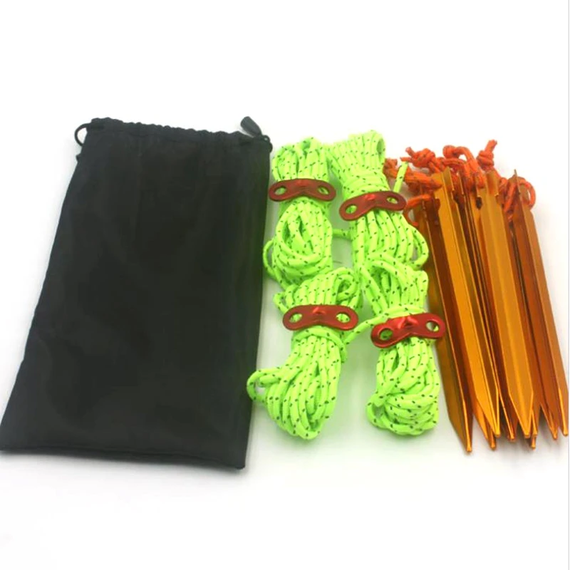 Tent Rope Set 4 4mm Thick Reflective Ropes and 10 Reflective Ground Nails 1 Storage Bag 4 Camping Wind Rope Buckles
Tent Rope Set 4 4mm Thick Reflective Ropes and 10 Reflective Ground Nails 1 Storage Bag 4 Camping Wind Rope Buckles