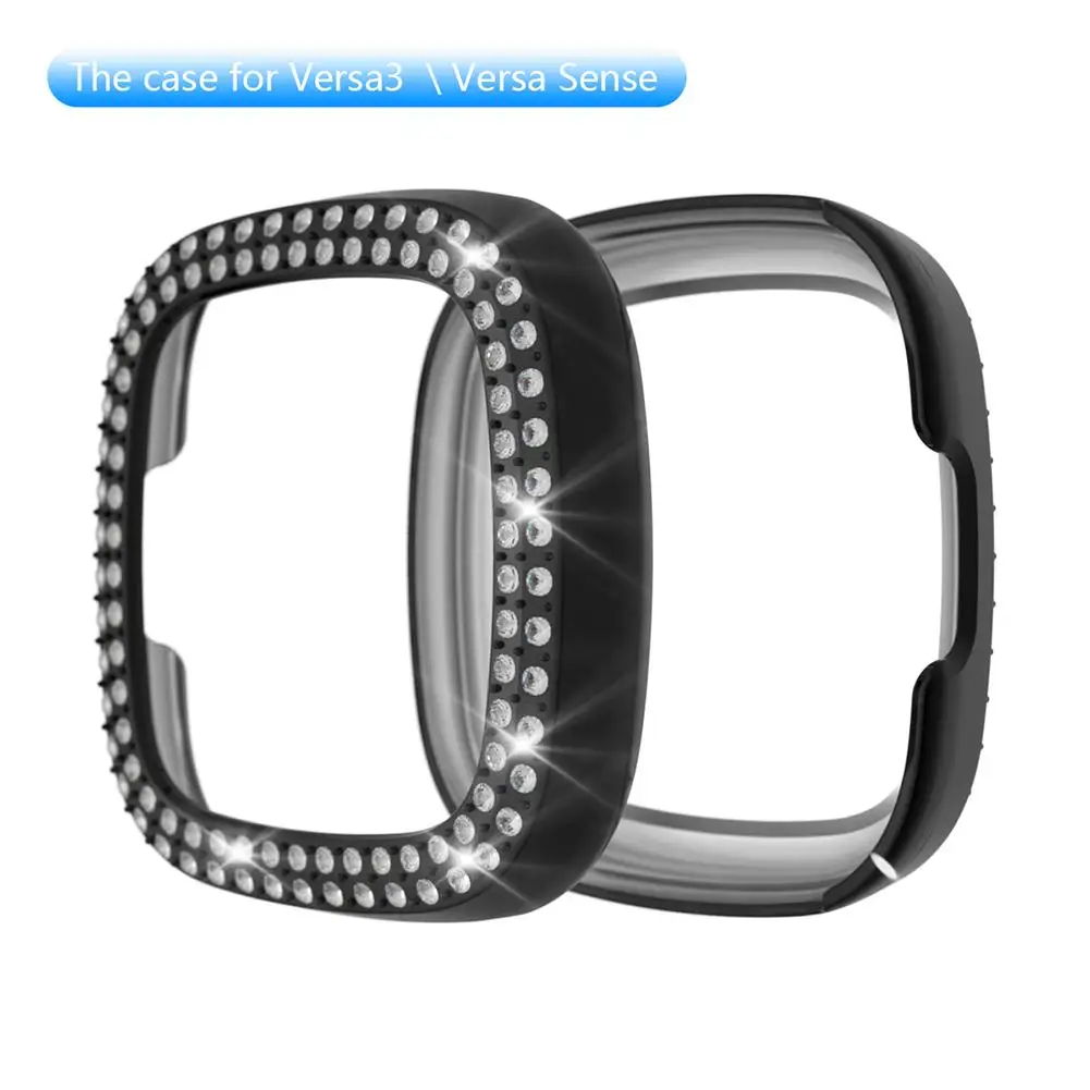 Fashion Smart Watch Frame Protective Cover For Fitbit Versa 3/Sense Two Rows Rhinestone Watch Case Bumper Women Bling Protector
Fashion Smart Watch Frame Protective Cover For Fitbit Versa 3/Sense Two Rows Rhinestone Watch Case Bumper Women Bling Protector