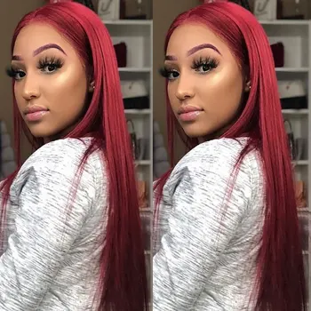 Bombshell Wine Red Straight Synthetic 13*3 Hand Tied Lace Front Wig Glueless Heat Resistant Fiber Free Parting For Women Wigs
Bombshell Wine Red Straight Synthetic 13*3 Hand Tied Lace Front Wig Glueless Heat Resistant Fiber Free Parting For Women Wigs
