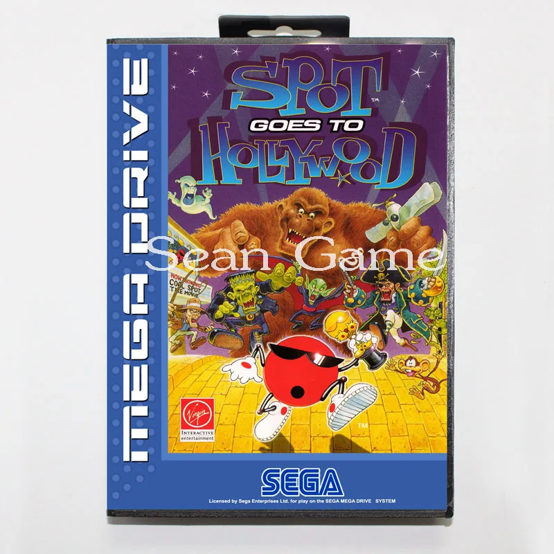 16-битная игровая карта Elevata для Sega Mega Drive Spot идет в голливудский чехол с розничной