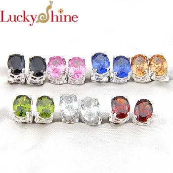 LuckyShine Promotion 1 pairs Black Onyx Olive Pink Garnet Earrings Set Silver Stud Earrings Jewelry For Women
LuckyShine Promotion 1 pairs Black Onyx Olive Pink Garnet Earrings Set Silver Stud Earrings Jewelry For Women