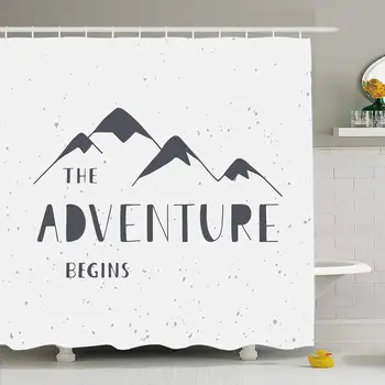 Shower Curtain Set with Hooks 72x78 Adventure Begins Begin Handwritten Poster Lettering Phrase Mountains Signs Hiking Symbols
Shower Curtain Set with Hooks 72x78 Adventure Begins Begin Handwritten Poster Lettering Phrase Mountains Signs Hiking Symbols