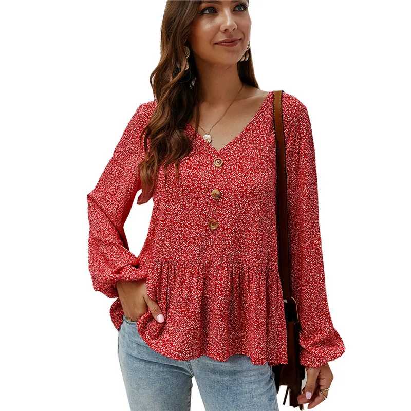 Long Sleeve Floral Blouse Women V-Neck Ruffle Patchwork Cute Womens Tops And Blouses Boho Button Up Shirt Casual Shirts
Long Sleeve Floral Blouse Women V-Neck Ruffle Patchwork Cute Womens Tops And Blouses Boho Button Up Shirt Casual Shirts