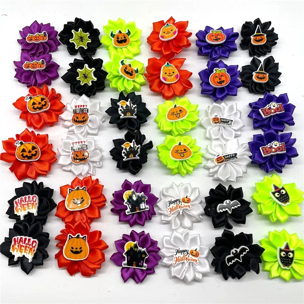 

10/20pcs Halloween pet dog product pumpkin small dog hair Accessories Rubber Band Dog Hair Accessories holiday Grooming bows