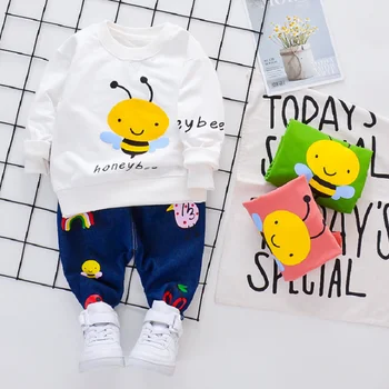 2020New Autumn new fashion boy clothes little bee top + denim printed pants 2 piece suit children suit kid suit
2020New Autumn new fashion boy clothes little bee top + denim printed pants 2 piece suit children suit kid suit