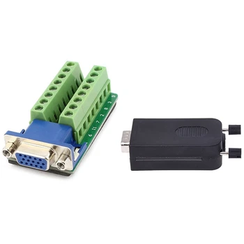 1Pcs D-Sub Db15 Female 15Pin Jack Port To Terminal Connector & 1Pcs Db15 D-Sub Vga 15Pin Male Connector 3 Row
1Pcs D-Sub Db15 Female 15Pin Jack Port To Terminal Connector & 1Pcs Db15 D-Sub Vga 15Pin Male Connector 3 Row