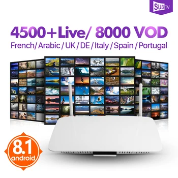 Leadcool Android 8.1 Smart TV Box SUBTV IPTV Subscription 4500 Channel 8000 VOD French Arabic Italy Spain Canada Brazil TV Box 
Leadcool Android 8.1 Smart TV Box SUBTV IPTV Subscription 4500 Channel 8000 VOD French Arabic Italy Spain Canada Brazil TV Box