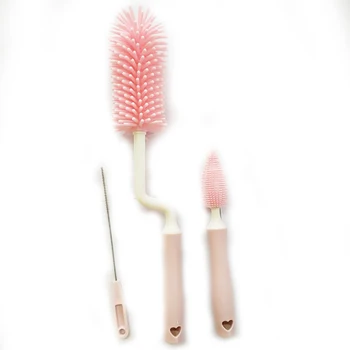 Silicone Feeding Bottle Brush 360 Degree Rotating Baby Nipple Cup Nipple Cleaning Brush Set Hand-Held Soft Tip
Silicone Feeding Bottle Brush 360 Degree Rotating Baby Nipple Cup Nipple Cleaning Brush Set Hand-Held Soft Tip