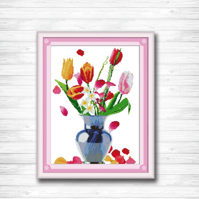 Rain of petals flower vase painting 14CT 11CT counted cross stitch kits embroidery set Needlework Set chinese cross stitch
Rain of petals flower vase painting 14CT 11CT counted cross stitch kits embroidery set Needlework Set chinese cross stitch