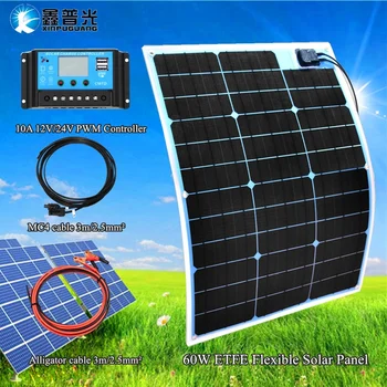 60W 18V flexible Solar Panel 12V 24V 10A Charge Controller Battery Charger Panel solar Kit system for Home outdoor RV camp hike
60W 18V flexible Solar Panel 12V 24V 10A Charge Controller Battery Charger Panel solar Kit system for Home outdoor RV camp hike