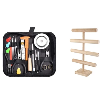 1x 4 Tiers T-Bar Jewelry Stand Rack Solid Wooden & 32Pc Jewelry Making Kit Beaded Accessories DIY Hand Bracelet
1x 4 Tiers T-Bar Jewelry Stand Rack Solid Wooden & 32Pc Jewelry Making Kit Beaded Accessories DIY Hand Bracelet