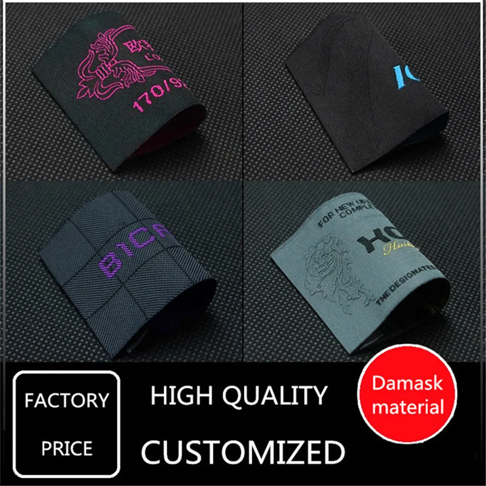 Customized End Fold Damask Woven Garment Labels with Cut Custom Brand Name Logo Embroidered Labels Tags 1000pcs/lot
Customized End Fold Damask Woven Garment Labels with Cut Custom Brand Name Logo Embroidered Labels Tags 1000pcs/lot
