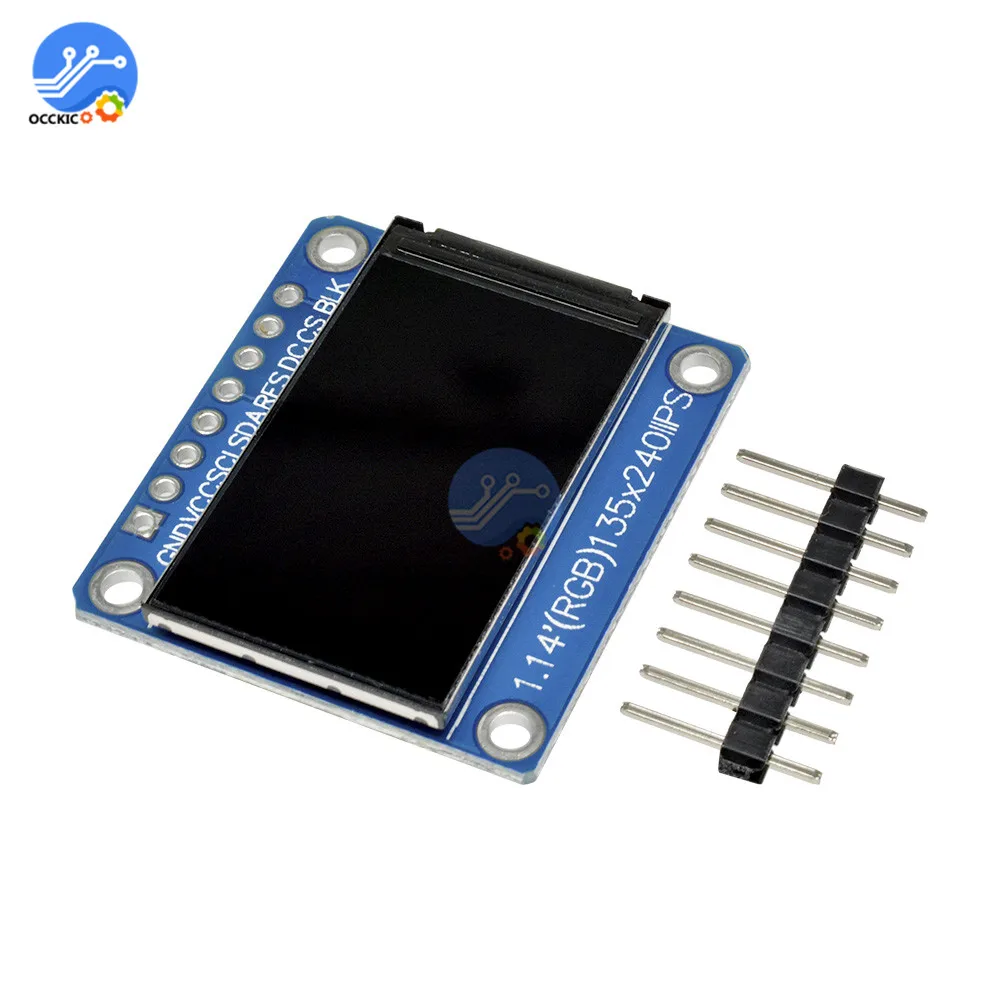 1.14 inch TFT ST7789 Driver LED OLED Screen Display Module 135*240 8PIN SPI HD Full Color Display
1.14 inch TFT ST7789 Driver LED OLED Screen Display Module 135*240 8PIN SPI HD Full Color Display