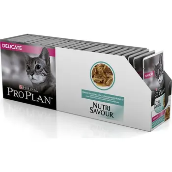 Pro Plan Nutrisavour Delicate пауч для кошек с чувствительным пищеварением (кусочки в соусе), Cat food, for cats, 24*0,085 кг
Pro Plan Nutrisavour Delicate пауч для кошек с чувствительным пищеварением (кусочки в соусе), Cat food, for cats, 24*0,085 кг