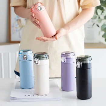 New One-button Bouncing Thermos Bottle Cup 304 Stainless Steel Flask Cute Girl Boy Student Compact Water Cup Mug Customized Logo
New One-button Bouncing Thermos Bottle Cup 304 Stainless Steel Flask Cute Girl Boy Student Compact Water Cup Mug Customized Logo