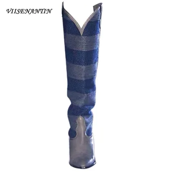 Retro Western Cowboy Boots Women Autumn Winter New Pointed Toe Fashion Loose Slim Knight Boots Zipper Real Leather Striped Shoes 
Retro Western Cowboy Boots Women Autumn Winter New Pointed Toe Fashion Loose Slim Knight Boots Zipper Real Leather Striped Shoes