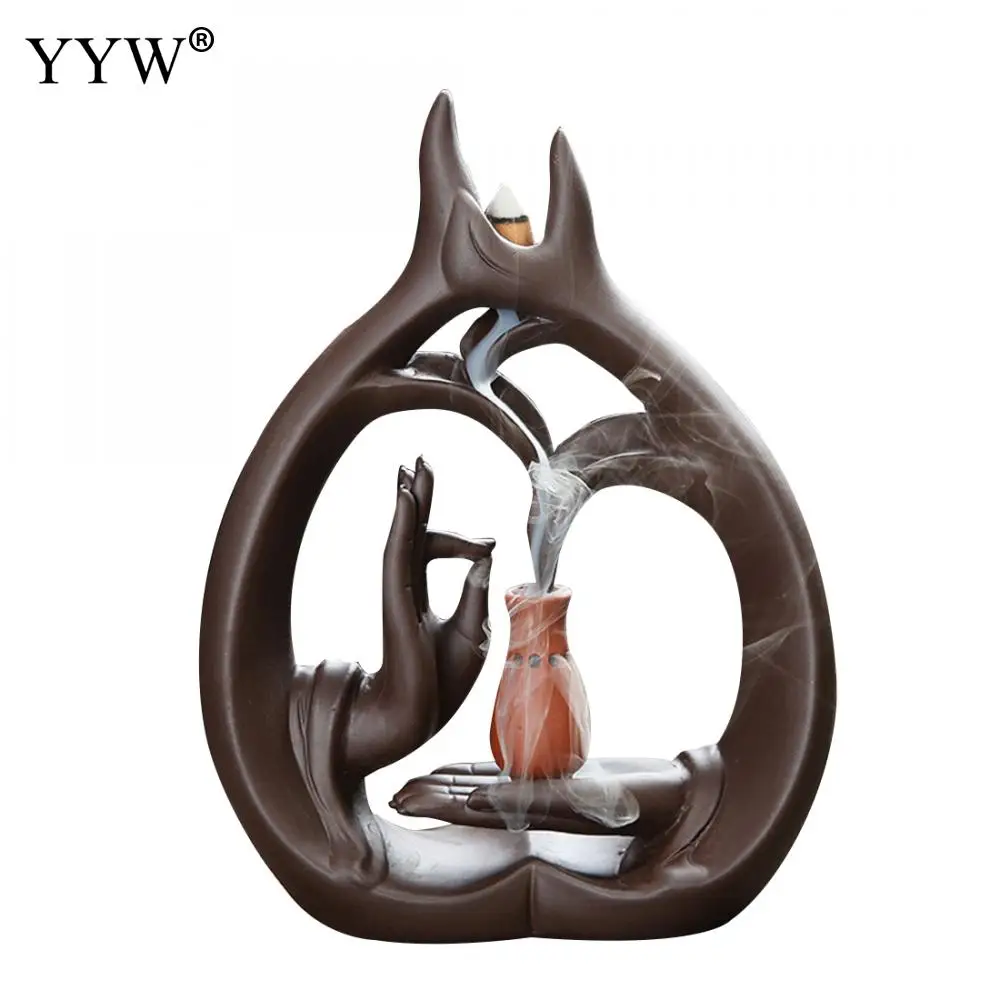 Buddha Hand Backflow Incense Burner Waterfall Incense Holder Censer Quemador Incienso Ceramic Aroma Burner Feng Shui Home Decor
Buddha Hand Backflow Incense Burner Waterfall Incense Holder Censer Quemador Incienso Ceramic Aroma Burner Feng Shui Home Decor