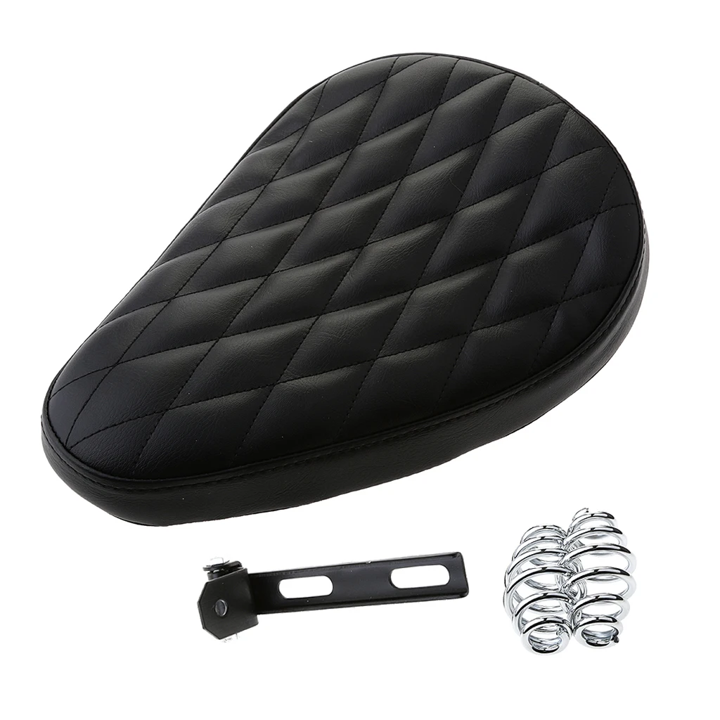 Motorcycle 3' Spring SOLO Tuck & Roll Seat For Chopper Bobber Custom Motorcycle 3' Spring SOLO Tuck & Roll Seat For Chopper Bobber Custom