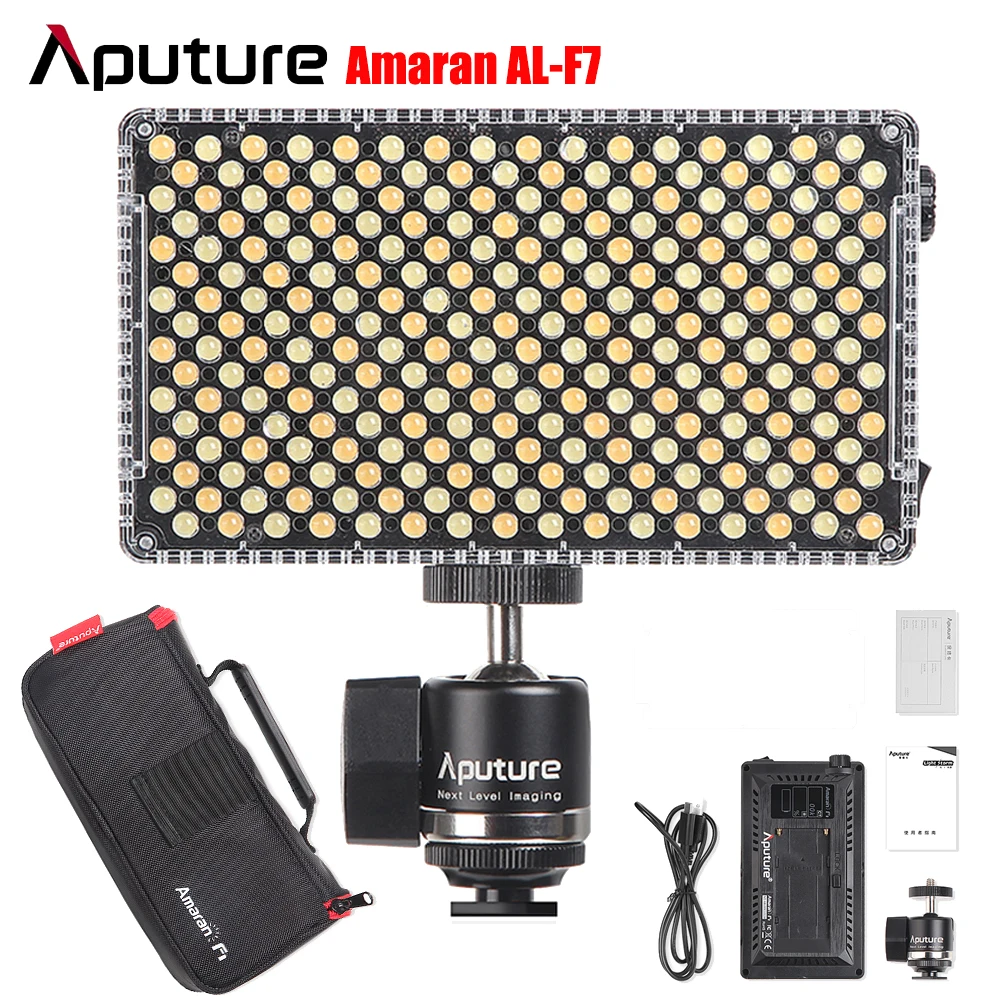Aputure Amaran AL-F7 On-камера светодиодный ная Лампа цветовая температура 3200K-9500K CRI 95 + TLCI