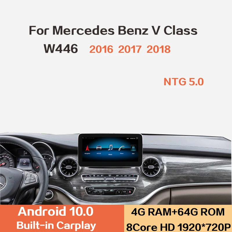 For Mercedes Benz V Class W446 2016 2017 2018 NTG5.0 Android10.0 Car Radio GPS Multimedia Navigation Carplay
For Mercedes Benz V Class W446 2016 2017 2018 NTG5.0 Android10.0 Car Radio GPS Multimedia Navigation Carplay