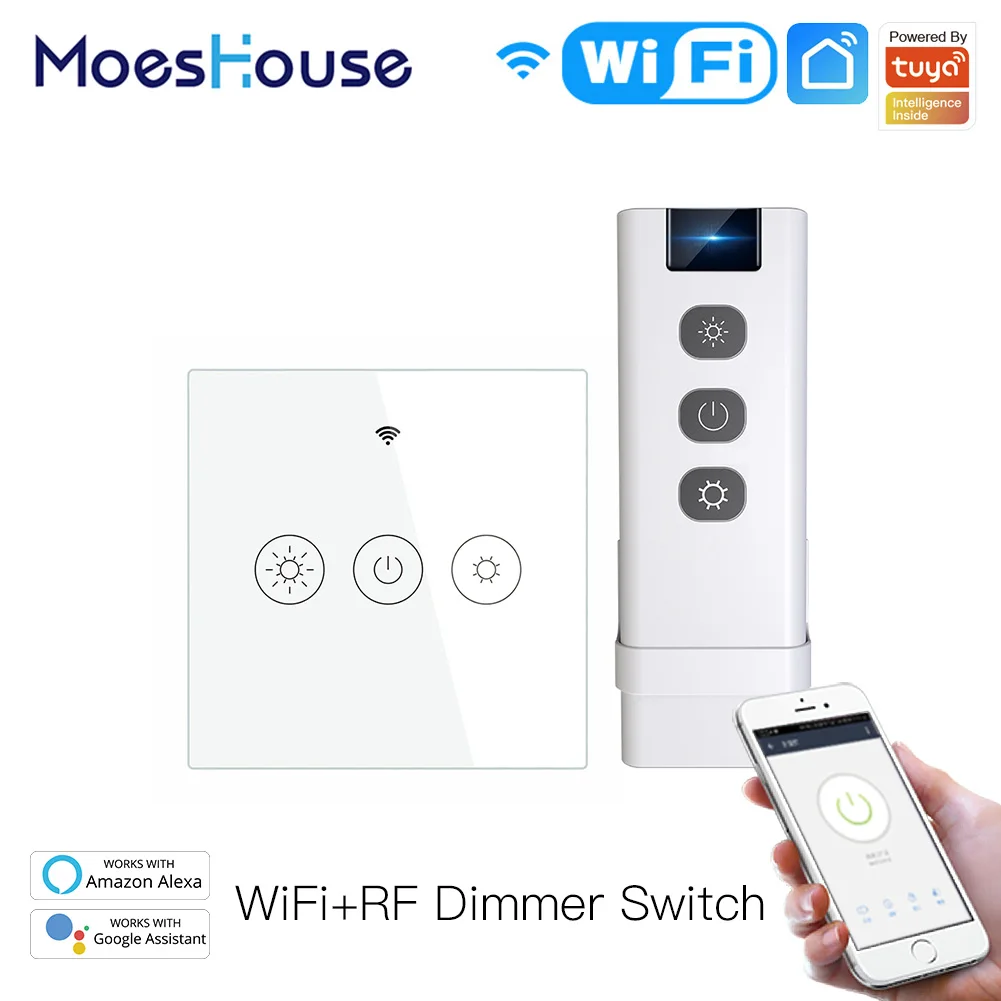 New WiFi RF Smart Light Dimmer Switch 2/3Way Muilti-Control Smart Life/Tuya APP Control Works with Alexa Google Voice Assistants
New WiFi RF Smart Light Dimmer Switch 2/3Way Muilti-Control Smart Life/Tuya APP Control Works with Alexa Google Voice Assistants