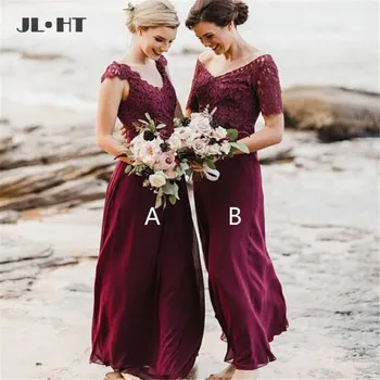 Burgundy Lace Bridesmaid Dresses Long ABCD Style Floor Length Chiffon Wedding Party Dress Wedding Guest Bridesmaid Dress
Burgundy Lace Bridesmaid Dresses Long ABCD Style Floor Length Chiffon Wedding Party Dress Wedding Guest Bridesmaid Dress