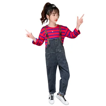 Kids Denim Clothes Striped Teenage Girls Clothing Sweatshirt + Jumpsuit Girls Tracksuit Casual Style Kids Tracksuit
Kids Denim Clothes Striped Teenage Girls Clothing Sweatshirt + Jumpsuit Girls Tracksuit Casual Style Kids Tracksuit