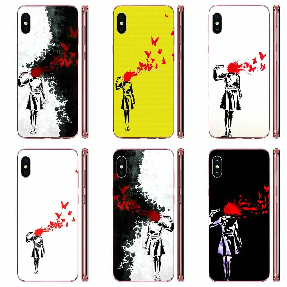 Мягкий чехол для Samsung Galaxy S8 S9 S10 S20 Plus A30 A30S A40 A40S A50 A50S Banksy граффити суицид бабочка