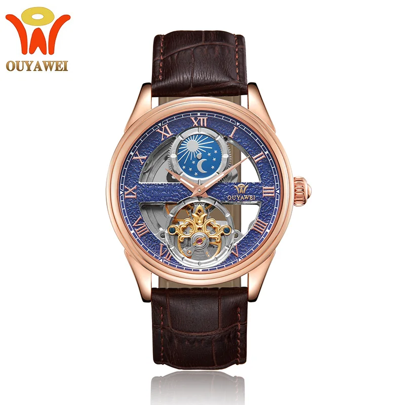 Фото OYW автоматические механические мужские наручные часы роскошные золотые