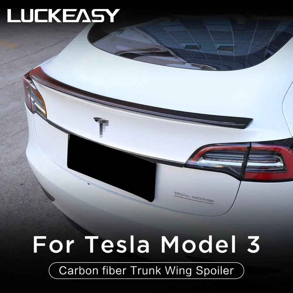 Спойлер для крыла багажника из углеродного волокна LUCKEASY Tesla model 3 2017-2019 красивый