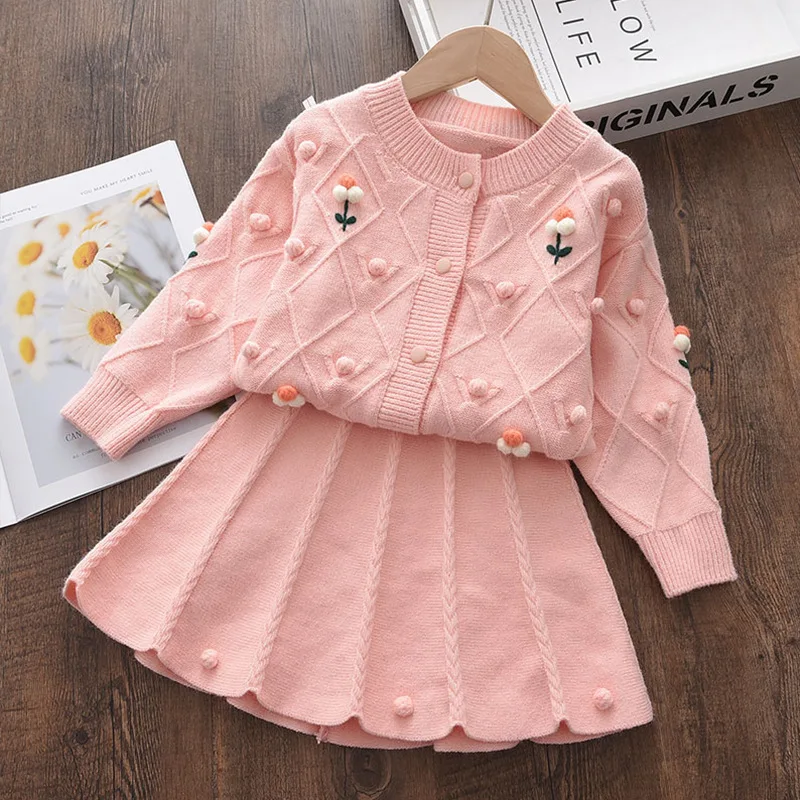 Spring Autumn Girls Knitting Sweater and Skirt Set Children Clothes Winter Girls Princess Suit for Birthday Knitting Flowers Set
Spring Autumn Girls Knitting Sweater and Skirt Set Children Clothes Winter Girls Princess Suit for Birthday Knitting Flowers Set