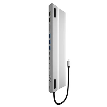 USB-C HUB with 14-In-1 USB 3.0 USB 2.0 Type-C SD/TF Cards Slots HDMI RJ45 o 3.5 VGA PD Docking Station for Laptop
USB-C HUB with 14-In-1 USB 3.0 USB 2.0 Type-C SD/TF Cards Slots HDMI RJ45 o 3.5 VGA PD Docking Station for Laptop